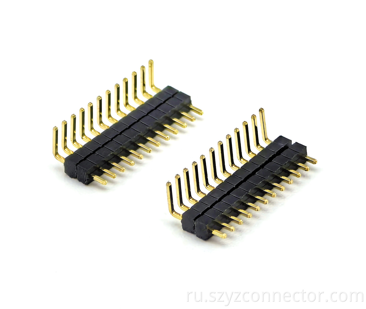 1.0mm Pitch Pin Header Connector Single Row Right Angle Dual Plastic H:2.0mm 1*12P